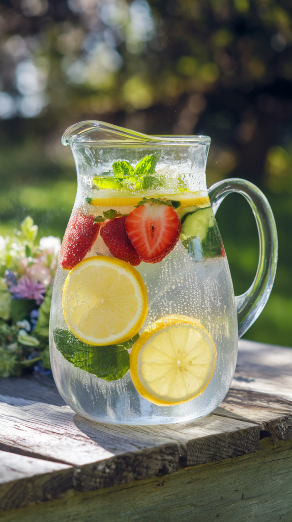 Refreshing fruit-infused water perfect for spring hydration.